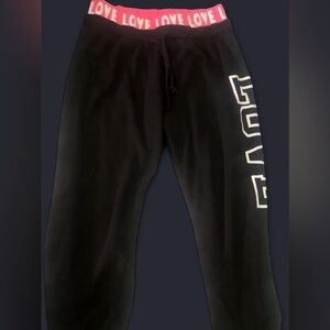 Bobbie Brooks Black Joggers with Red Love Waistband
